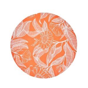 Summer & Rose Tangerine Floral Outdoor Roundie Beach Towel